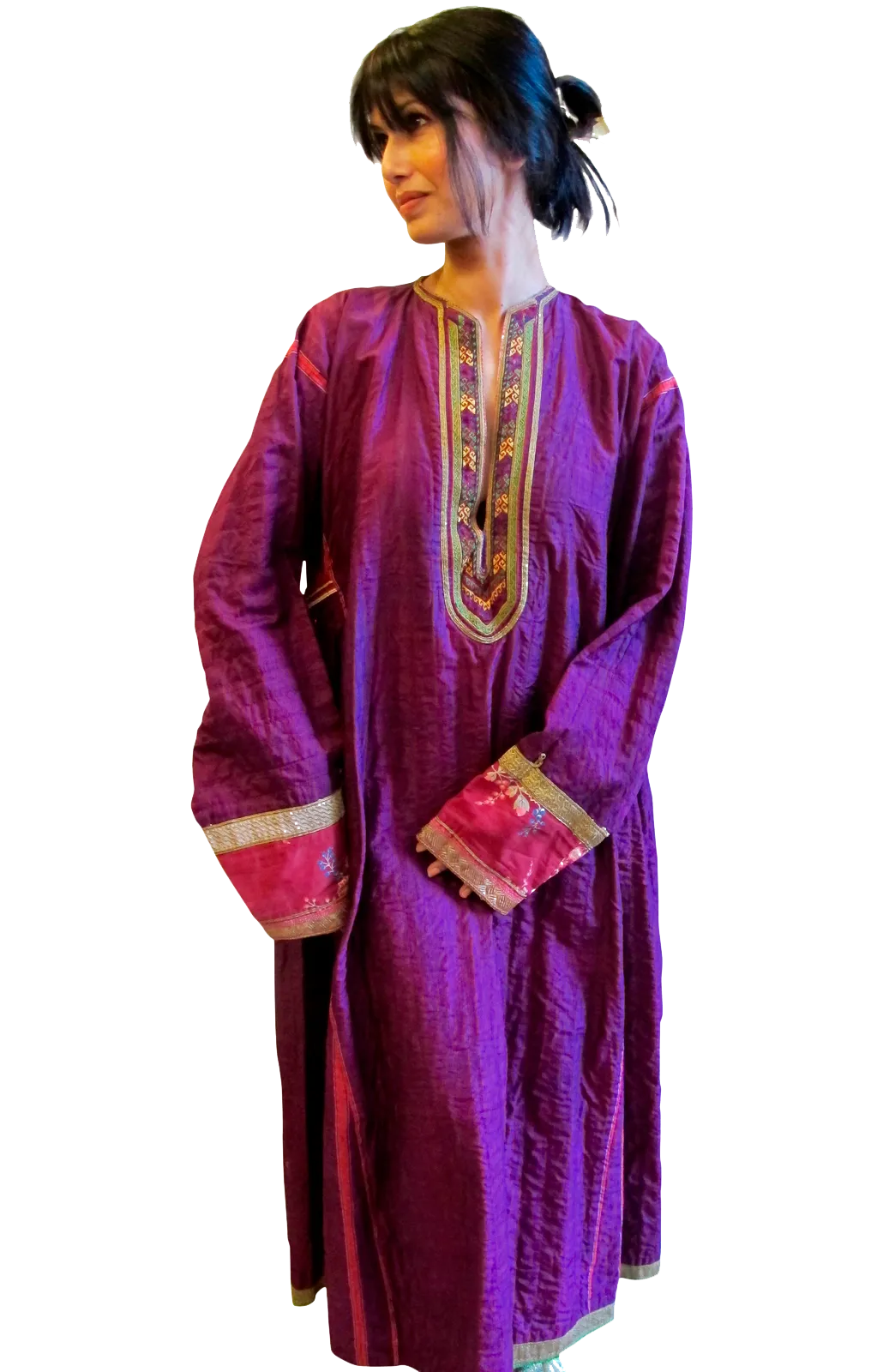 1960-70's Afghani Quilted Dress with Embroidery and Patchwork - SOLD