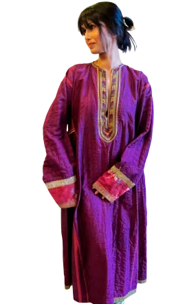 1960-70's Afghani Quilted Dress with Embroidery and Patchwork - SOLD