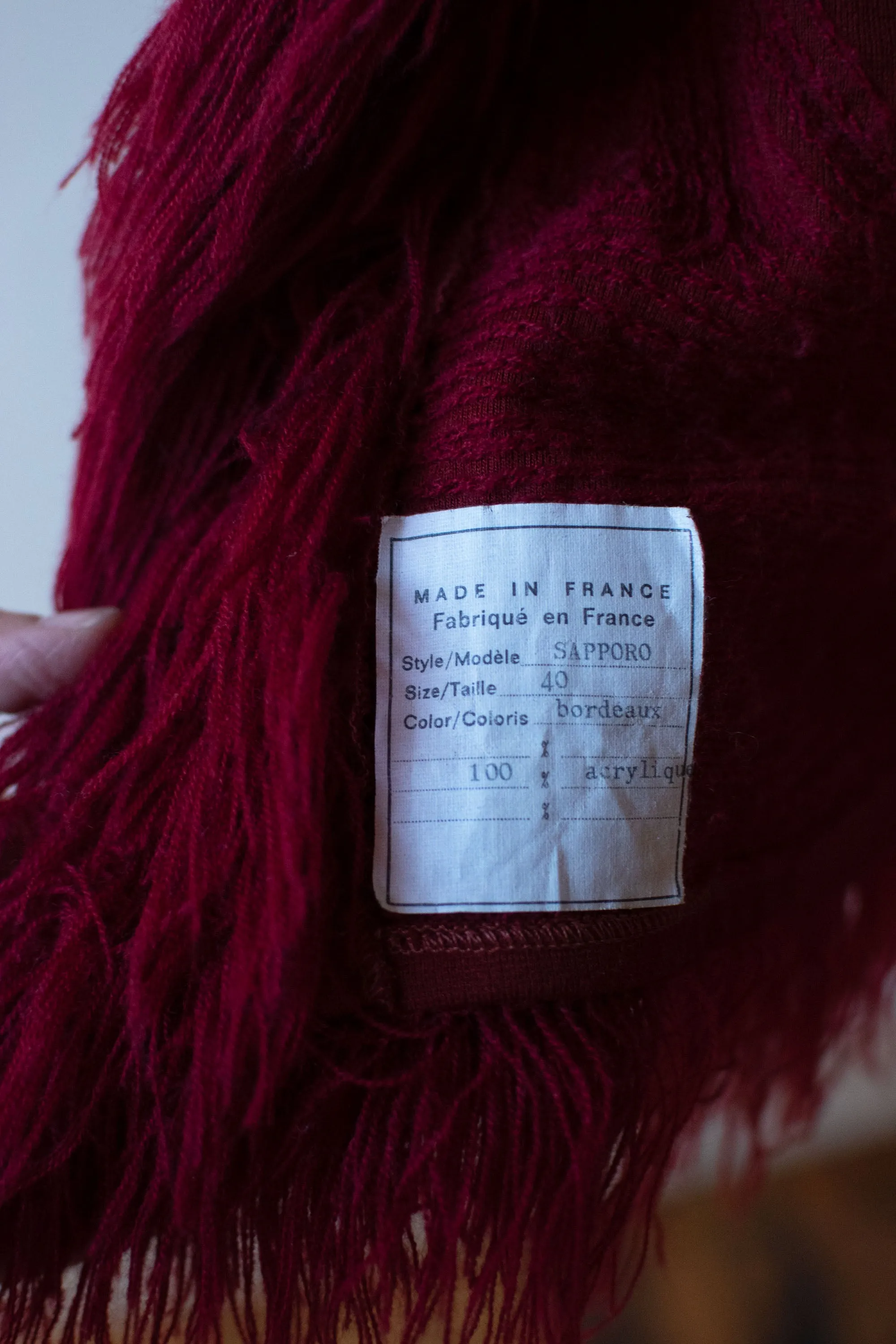 1970s Bordeaux Shag Coat | Young Dimensions