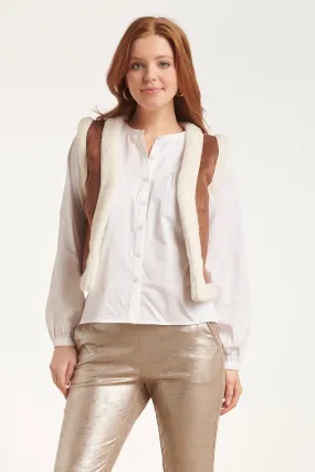 24707 E Suedine Gilet | Brown