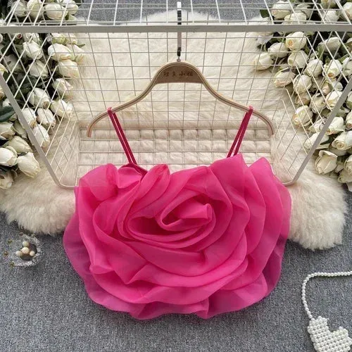 3D Rose Crop Top