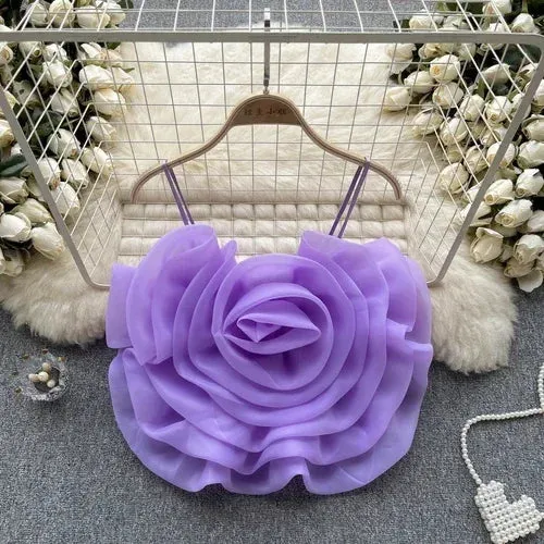 3D Rose Crop Top