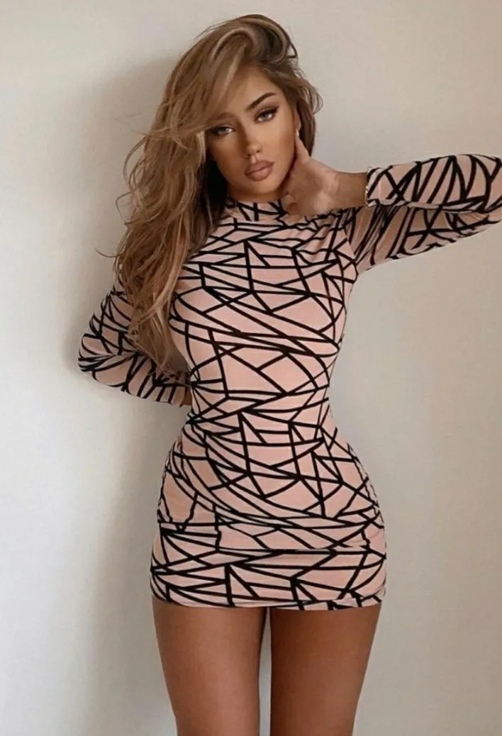 ABSTRACT MESH BODYCON