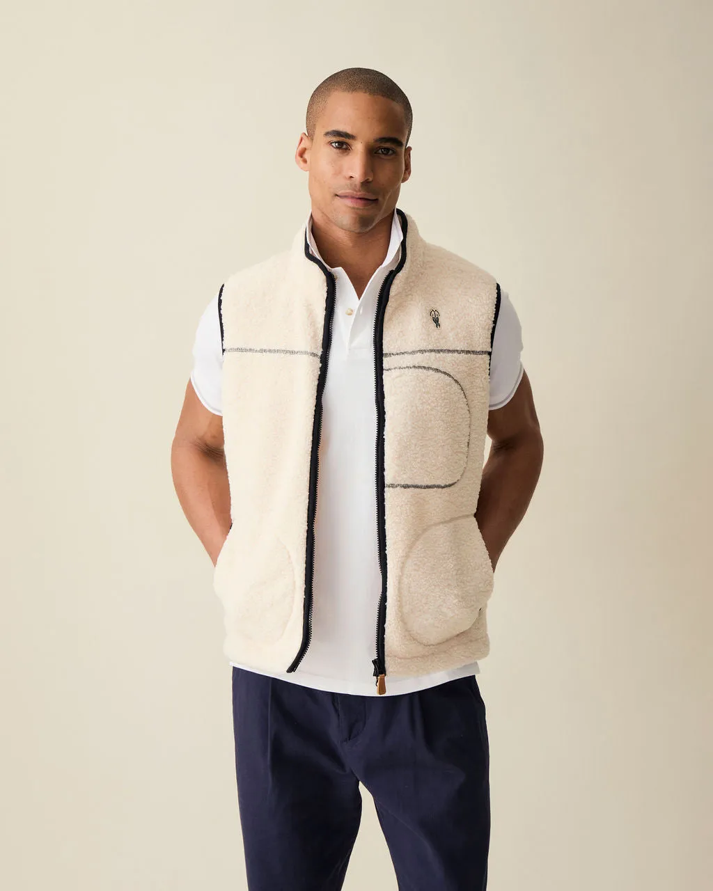 Alfré Cream Fleece Gilet