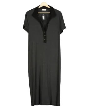Anthropologie Grey Polo Midi Dress 100% Cotton UK XL