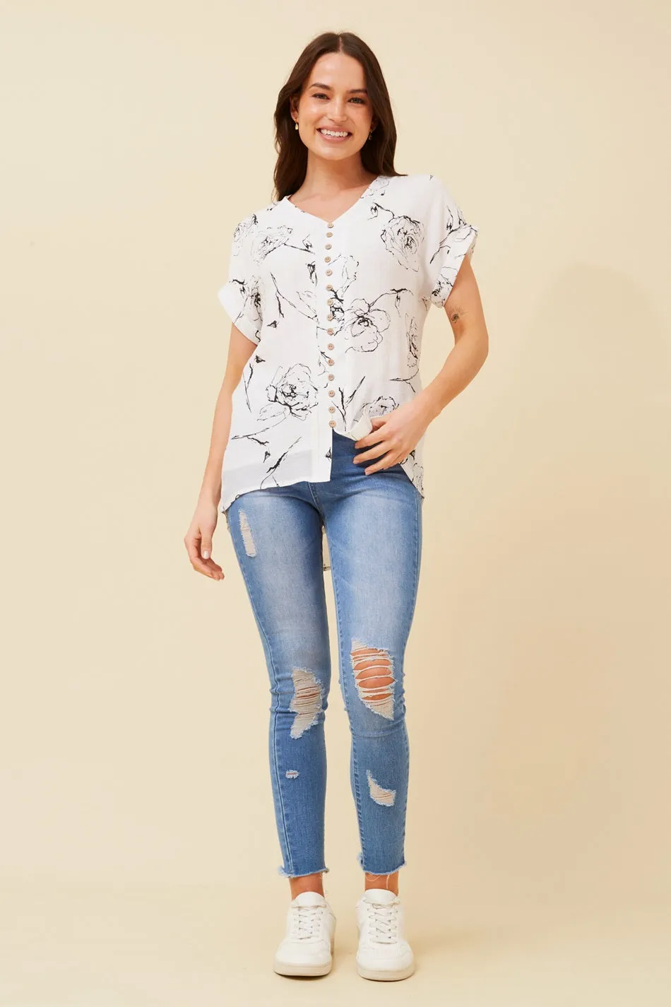 BELLA FLORAL DOUBLE LAYER TOP