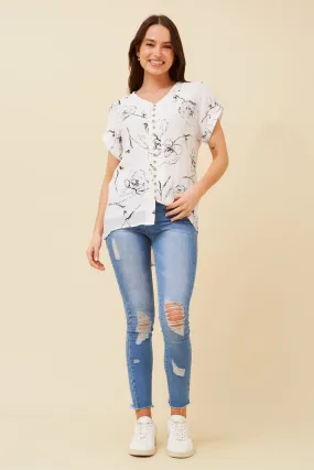 BELLA FLORAL DOUBLE LAYER TOP