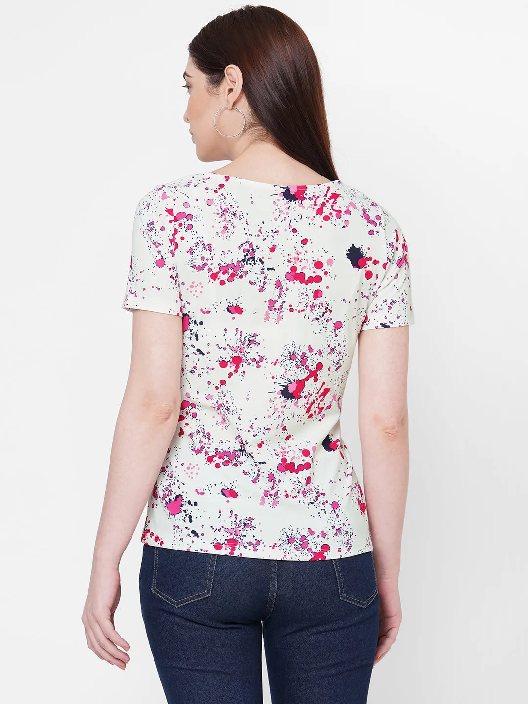 Birch Printed Top With Belt