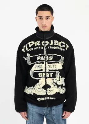 BLACK AND WHITE  PARIS' BEST JACQUARD FLEECE JACKET