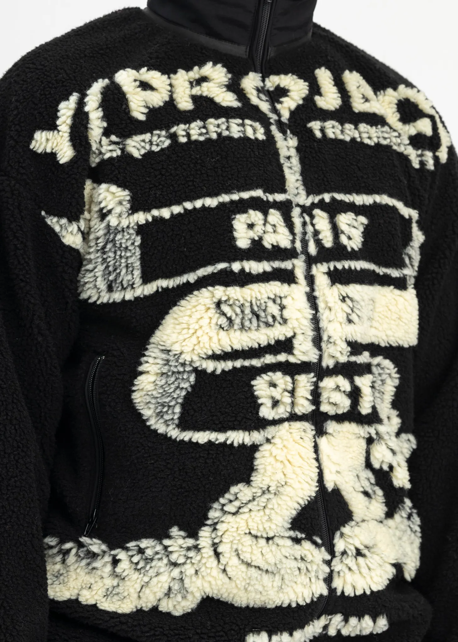 BLACK AND WHITE  PARIS' BEST JACQUARD FLEECE JACKET