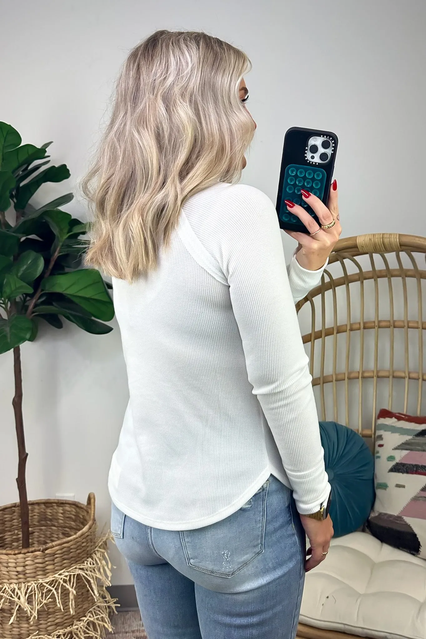 Briallyn Waffle Knit Raglan Top - FINAL SALE