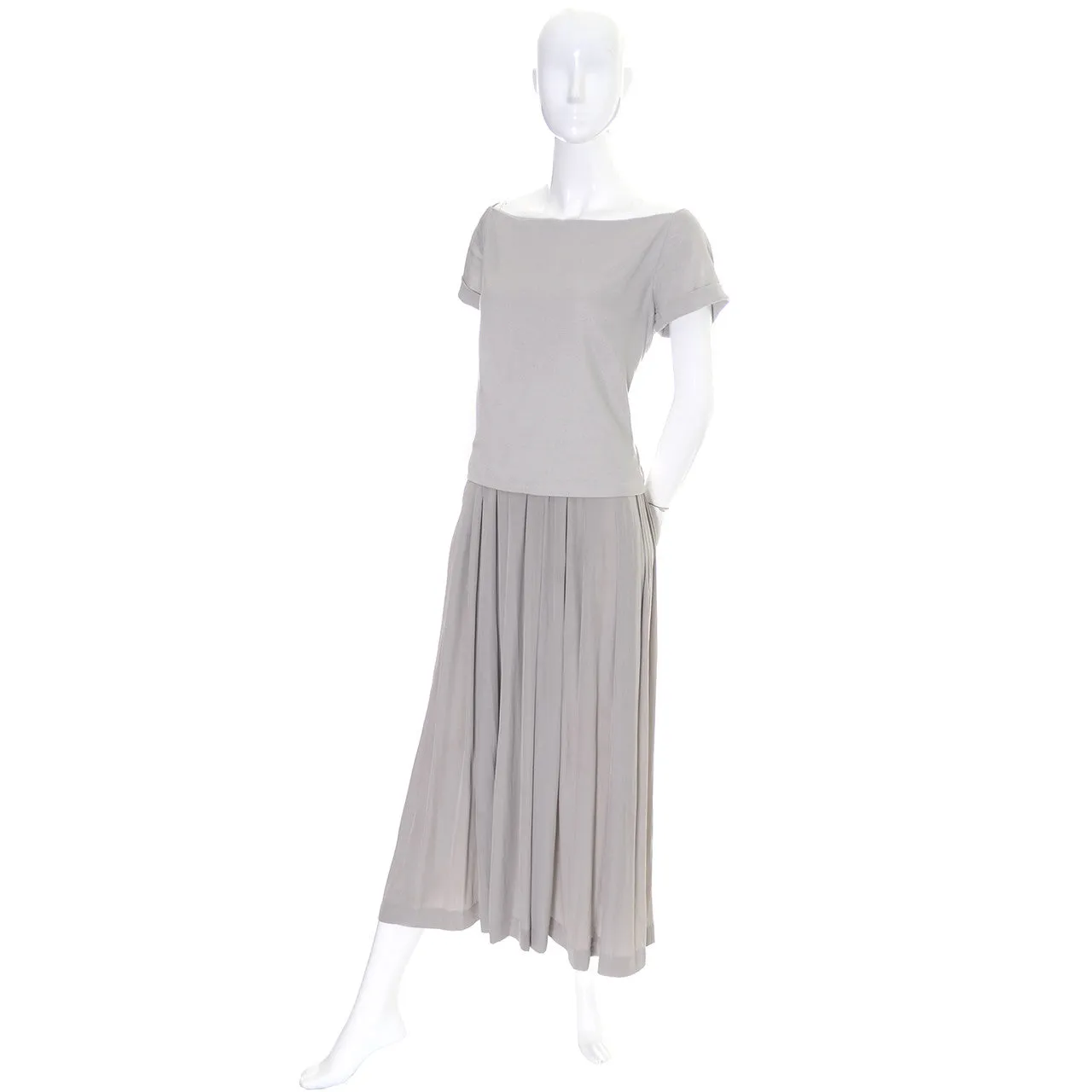 Cacharel Aeffe Spa Vintage Dress Neutral Beige Taupe Size 4