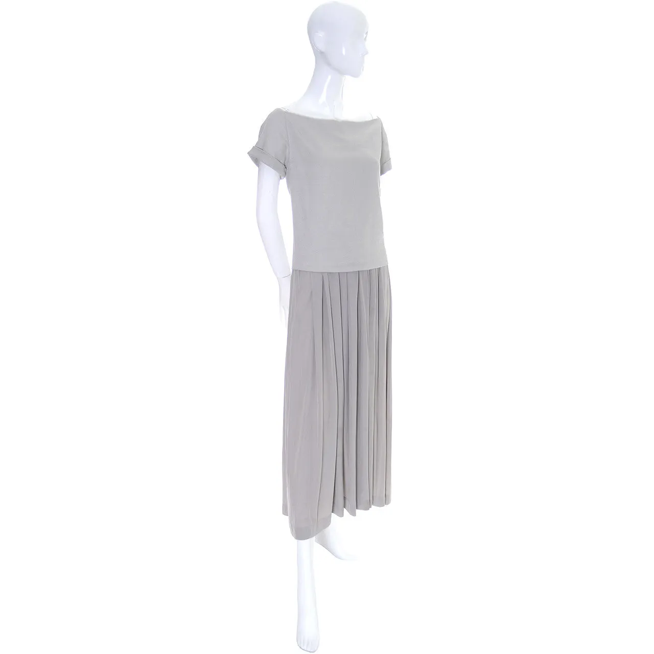 Cacharel Aeffe Spa Vintage Dress Neutral Beige Taupe Size 4