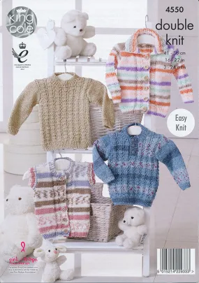 Cardigan, Gilet and Sweaters in King Cole DK (4550)