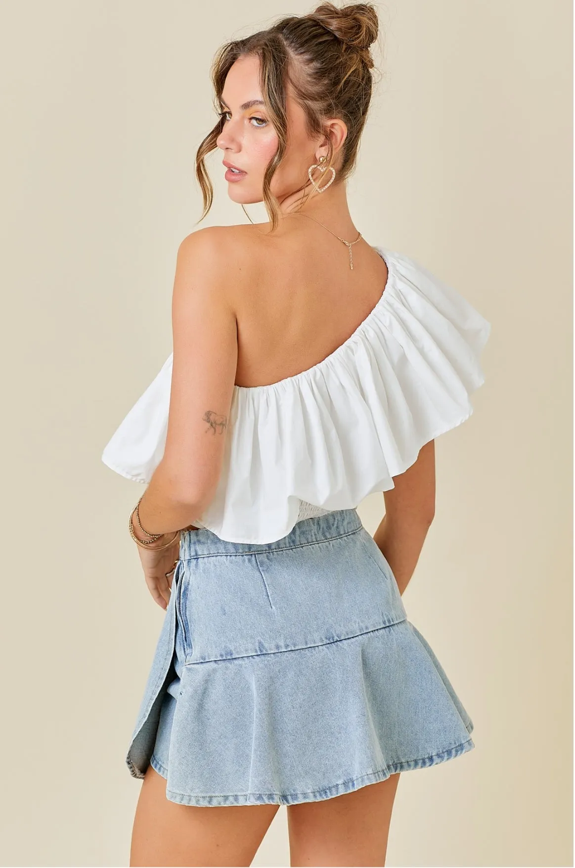 Cassandra Ruffled Crop Top