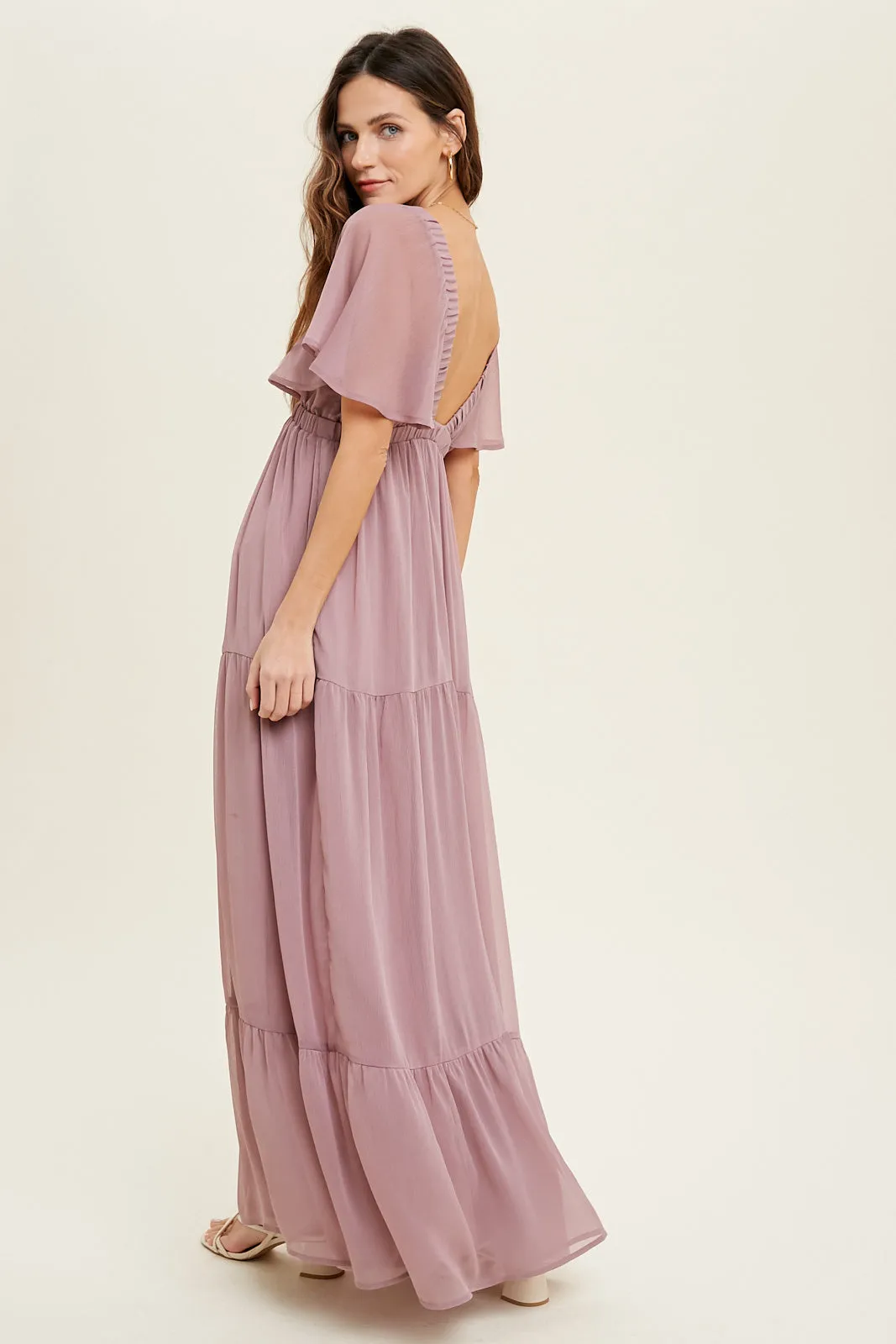 Chiffon Maxi Dress | Mauve
