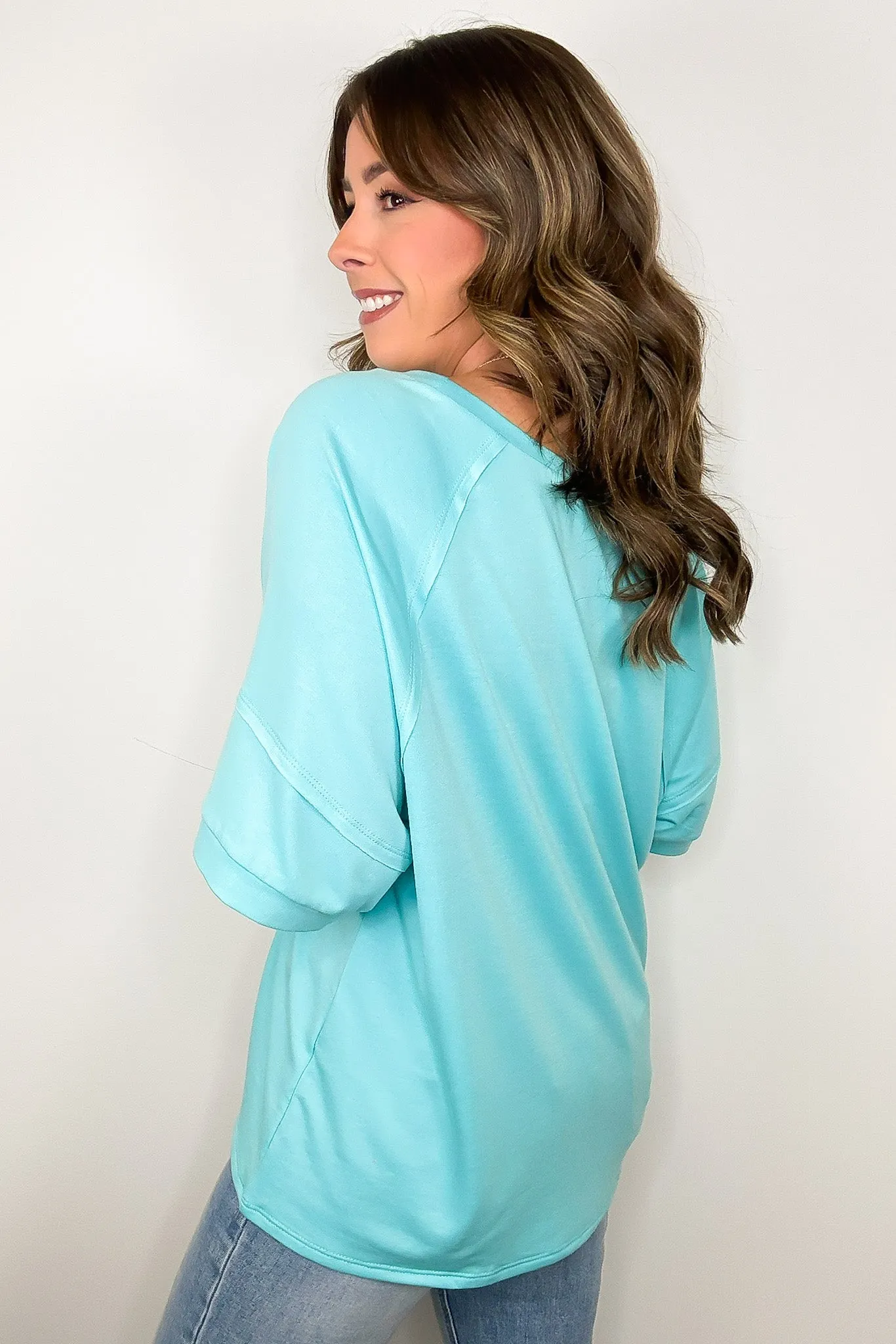 Chill Out Terry Knit Raw Edge Relaxed Top