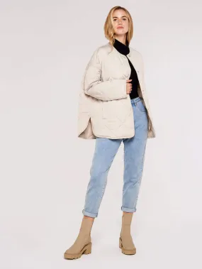 Collarless Quilted Jacket