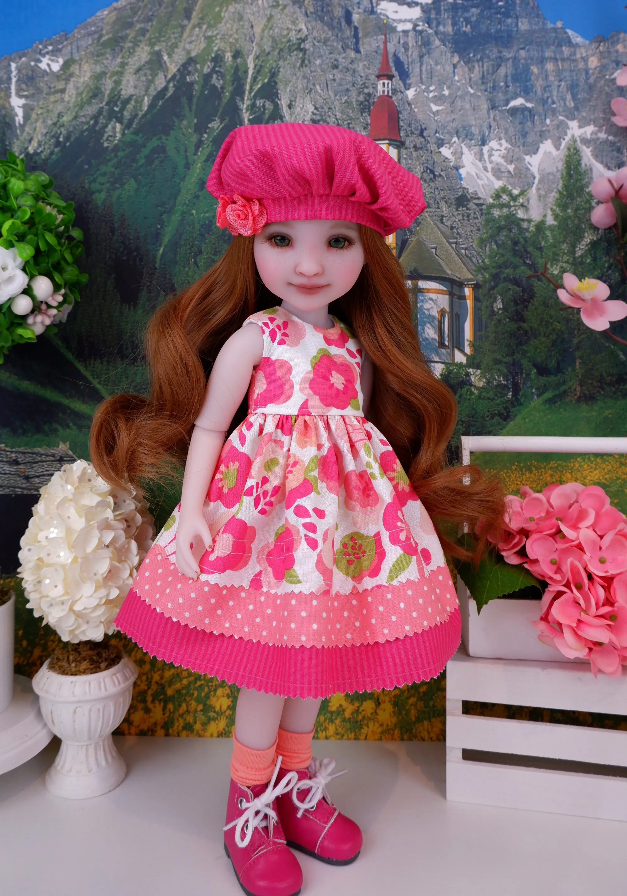 Coral Poppy - dress with boots for Ruby Red Fashion Friends doll