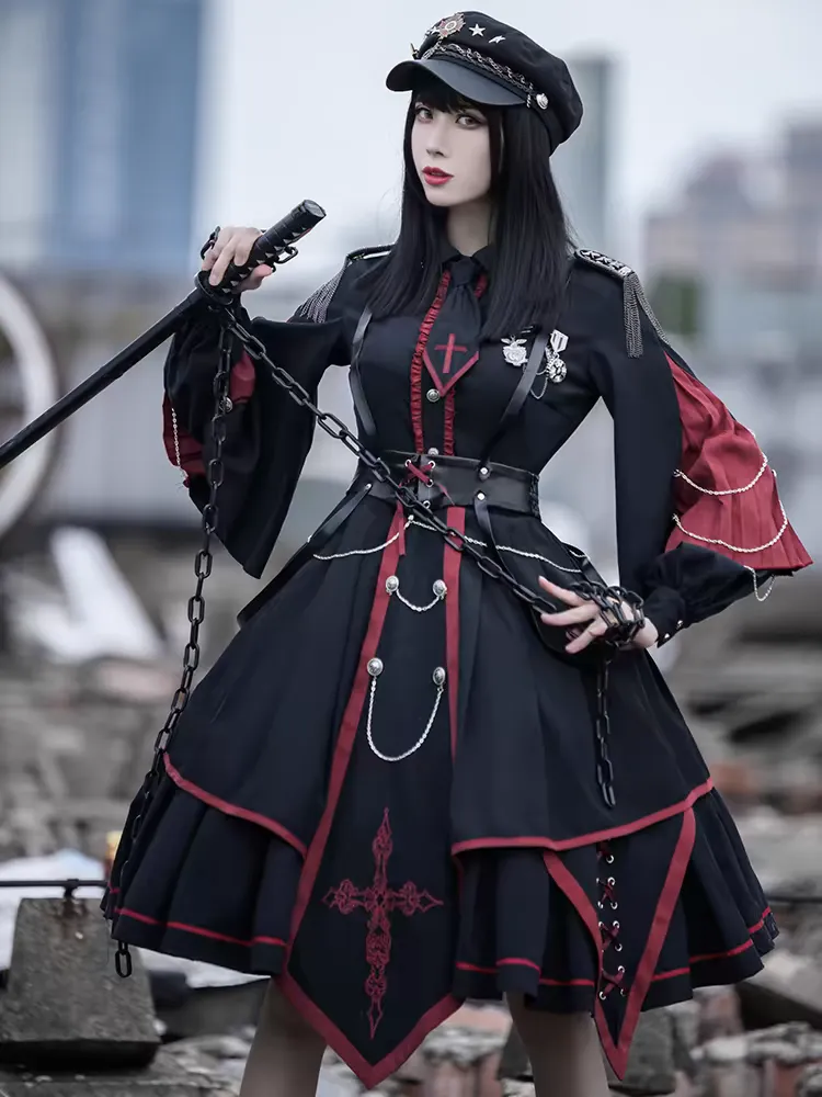 Dark Enforcer One Piece Lolita Dress