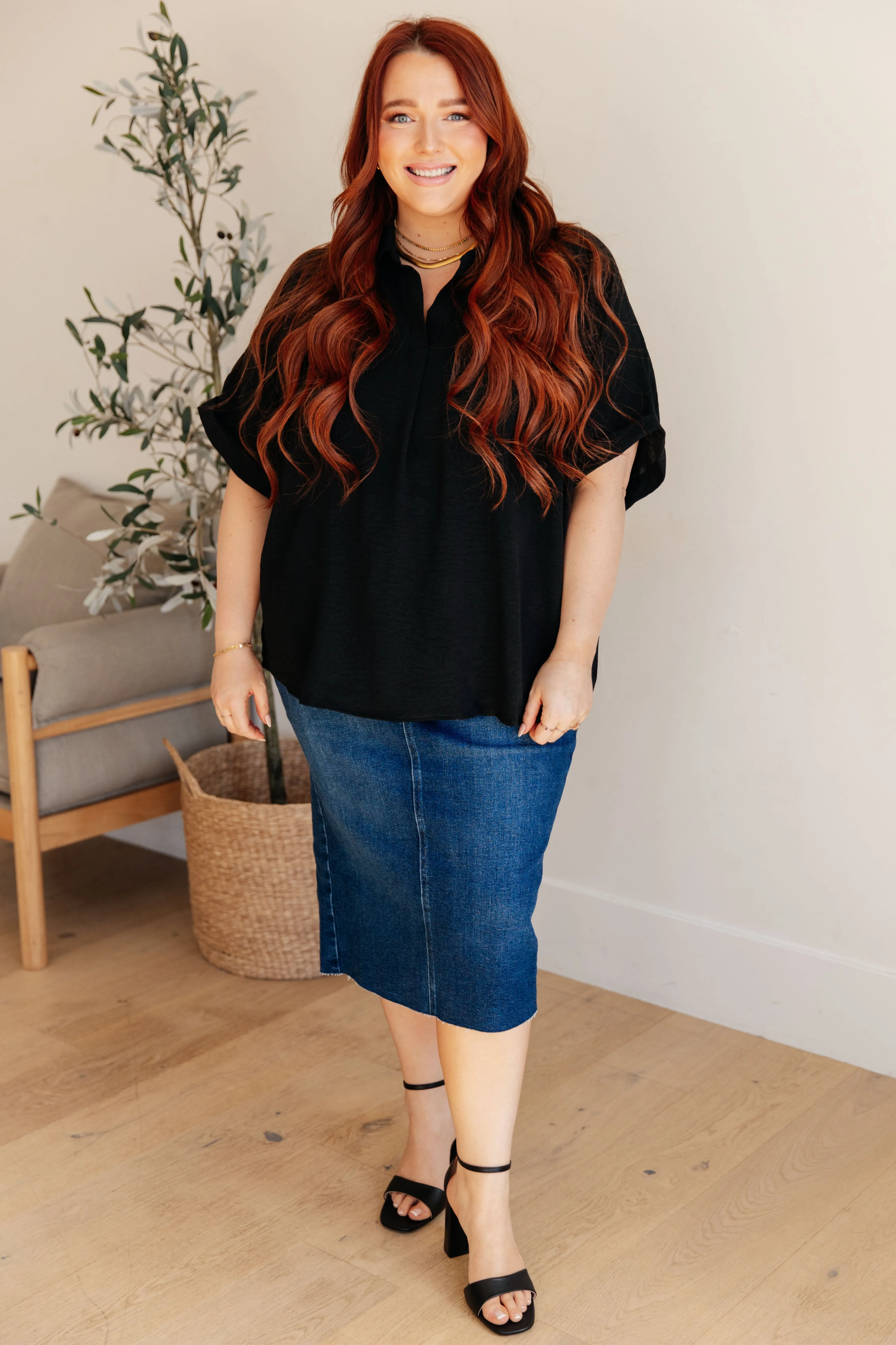 Dolman Sleeve Top in Black