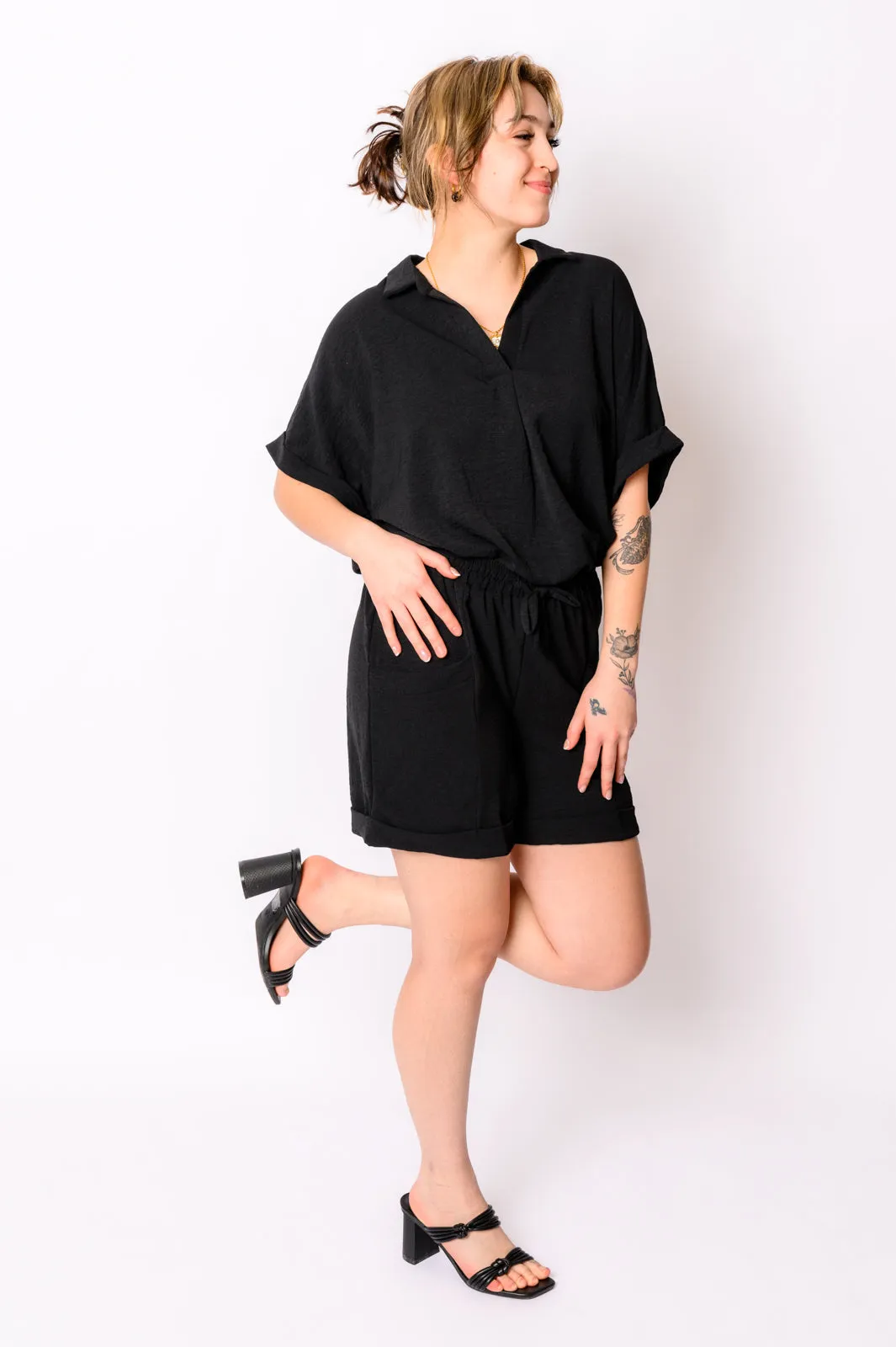 Dolman Sleeve Top in Black