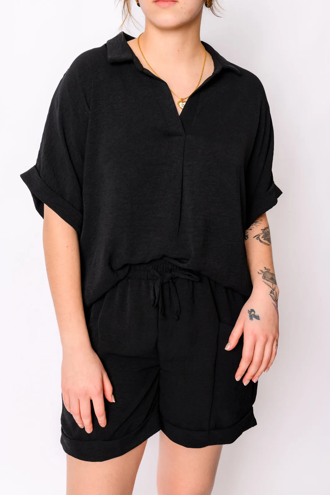 Dolman Sleeve Top in Black