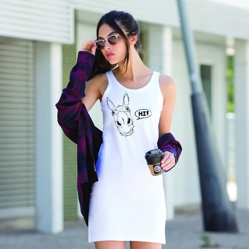 Donkey vest dress, black/white