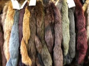 Dyed Blue Fox Tail Parka Hood Ruffs