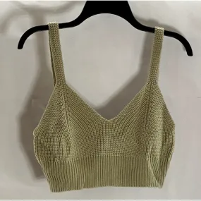 EN SAISON Women's Light Green Sweetheart Neck Knit Crop Tank Top SZ M