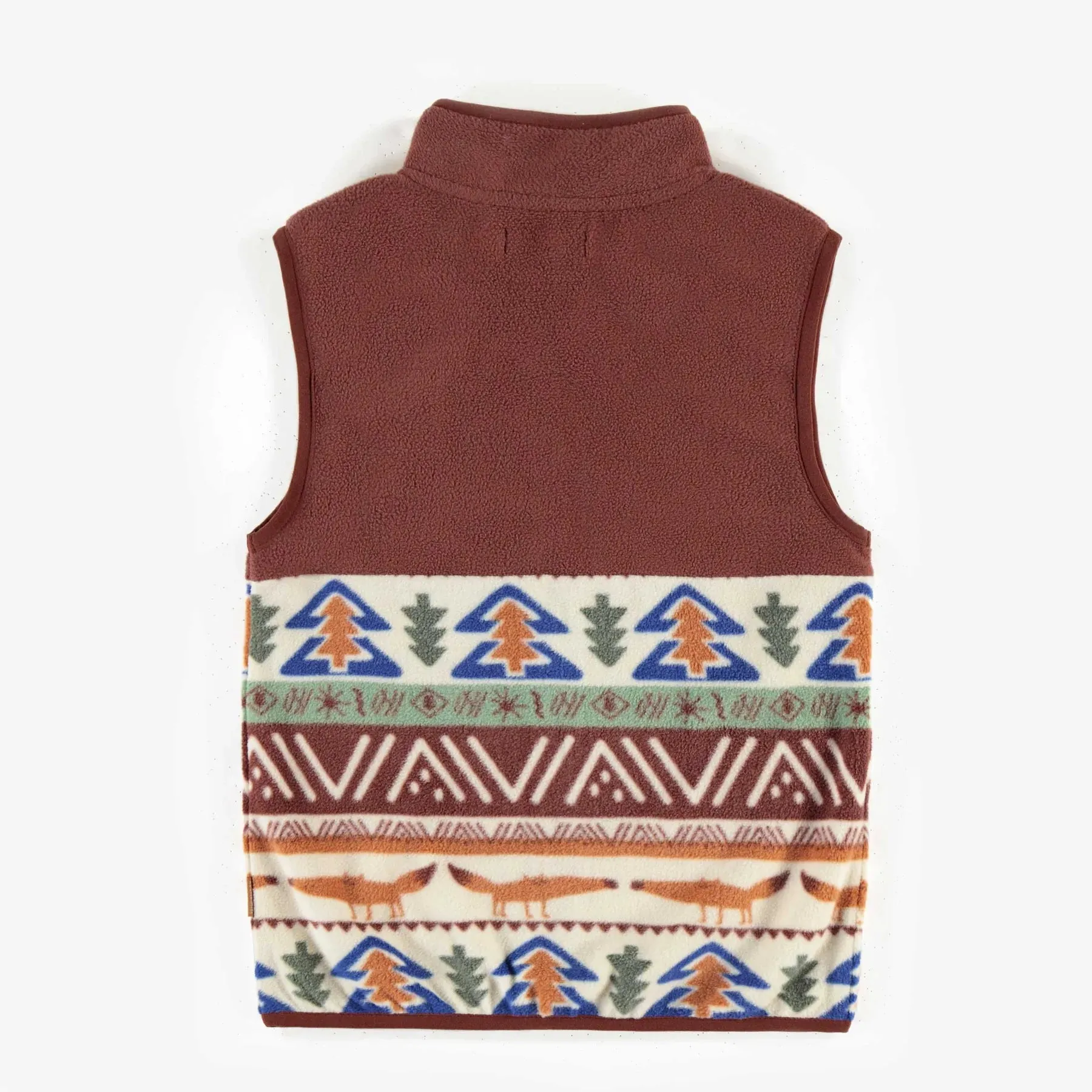 Fleece Patterned Vest Jacket
