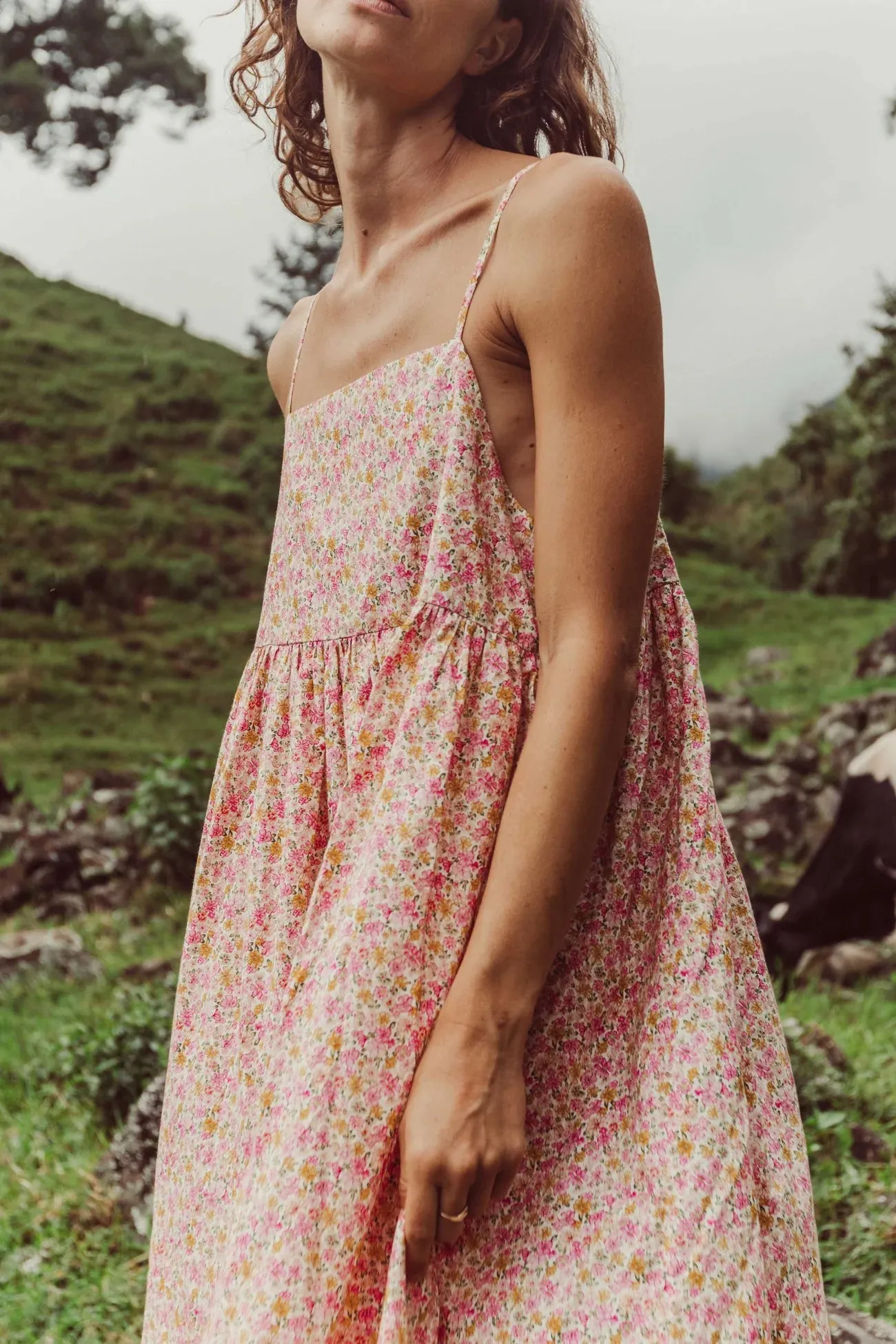 Frankie Dress - Pink Lemon Ditsy