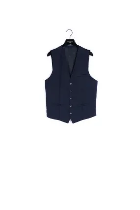 Gilet de costume en laine et mohair dark navy