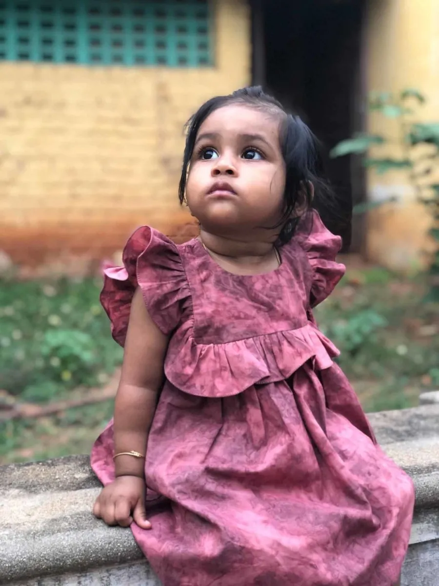 Girls Elisa Dress Maroon