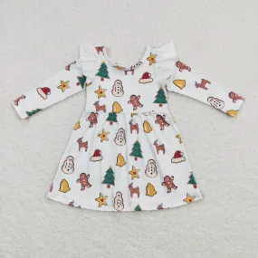 GLD0442 baby girl gingerbread man deer Christmas  winter long sleeve