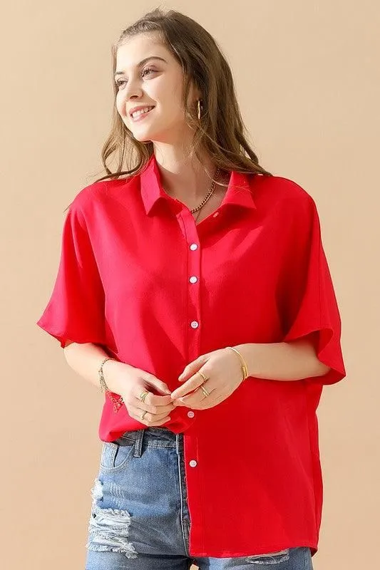 GLOSSY SHORT SLEEVE SHIRT