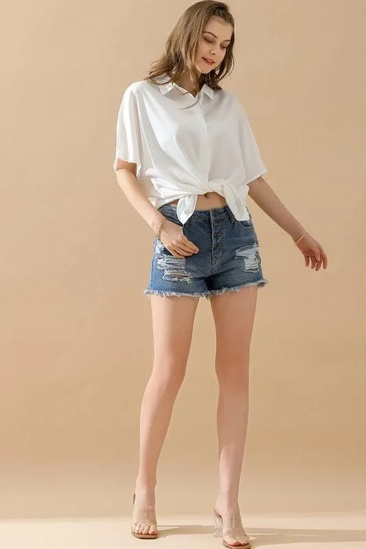 GLOSSY SHORT SLEEVE SHIRT
