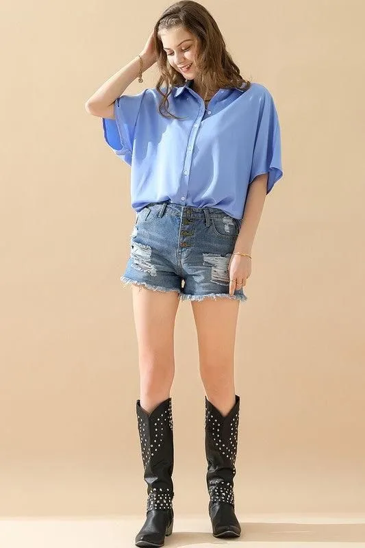 GLOSSY SHORT SLEEVE SHIRT