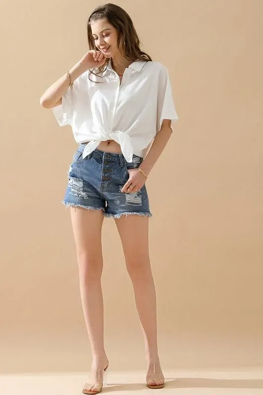 GLOSSY SHORT SLEEVE SHIRT