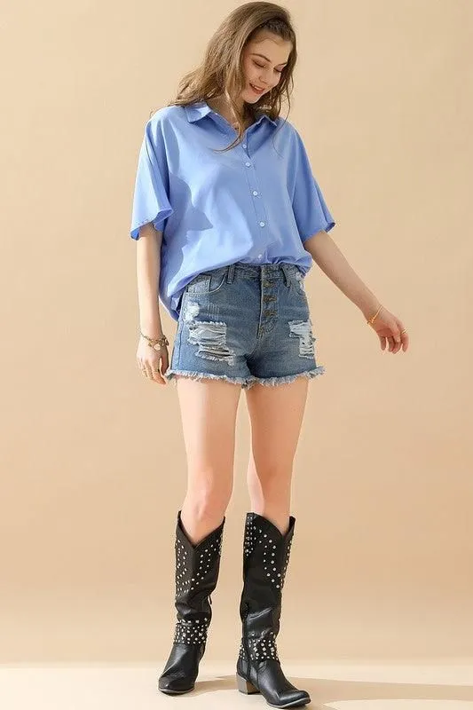 GLOSSY SHORT SLEEVE SHIRT