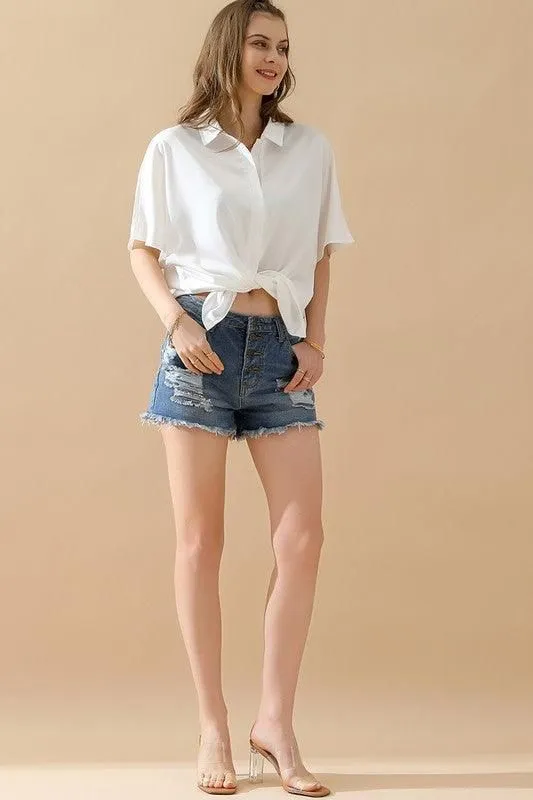 GLOSSY SHORT SLEEVE SHIRT