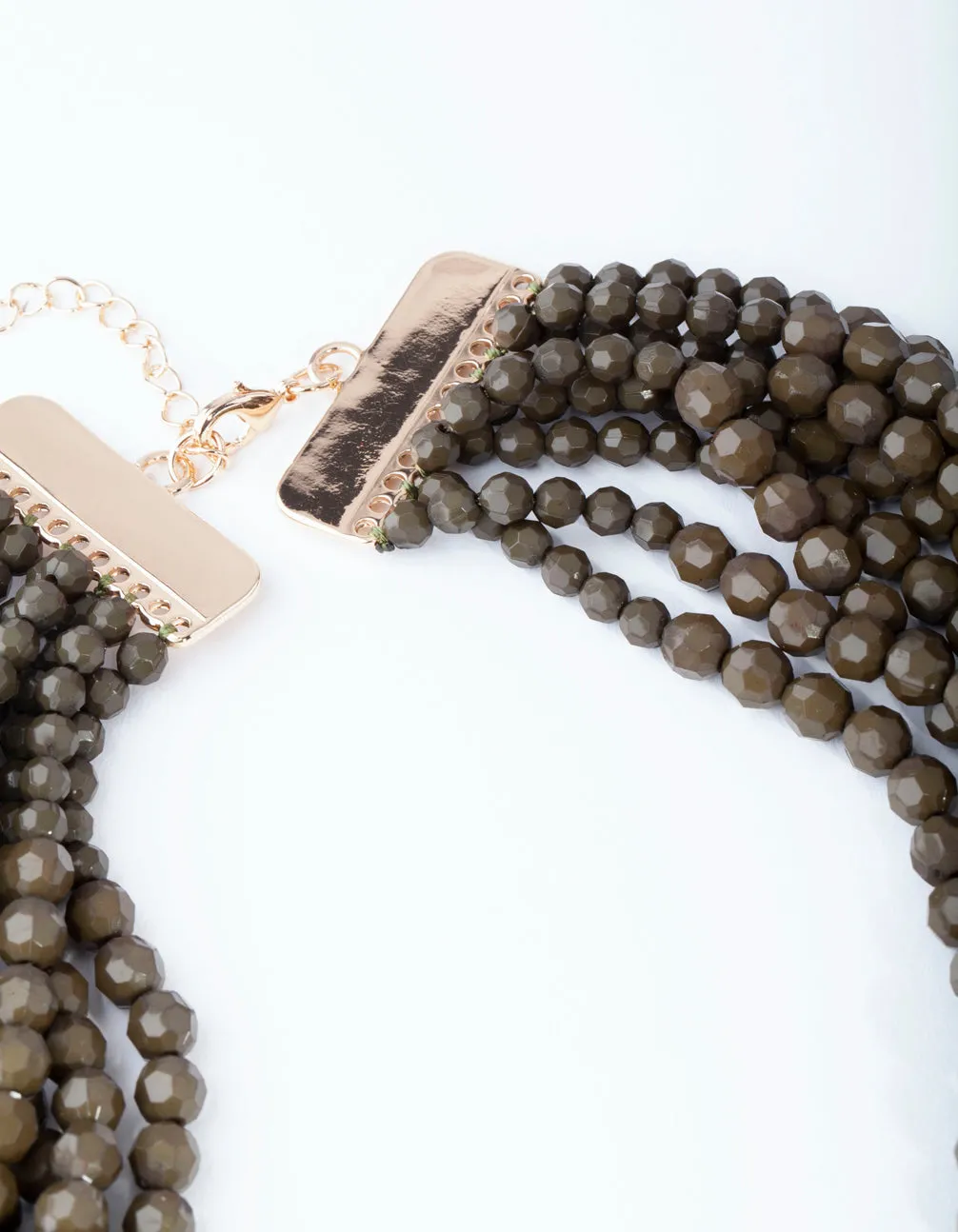 Green 12 Layer Faceted Bead Necklace