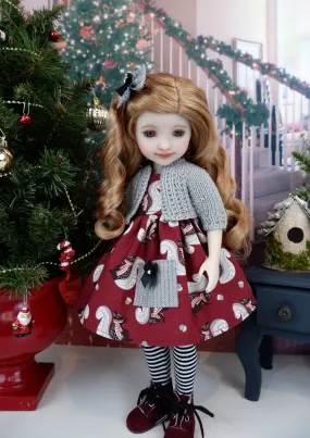 Holiday Squirrel - dress with sweater & boots for Ruby Red Fashion Friends doll