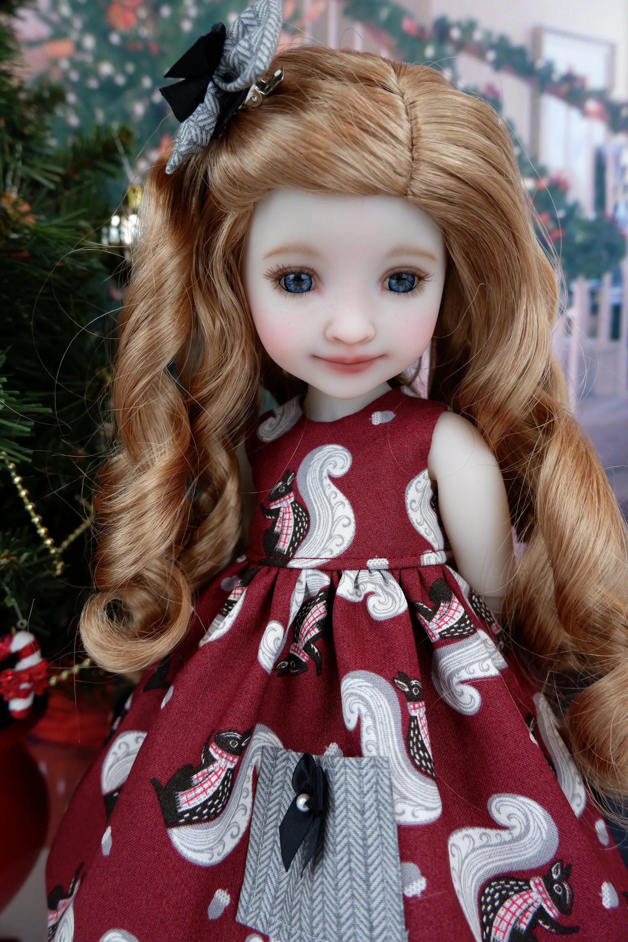 Holiday Squirrel - dress with sweater & boots for Ruby Red Fashion Friends doll