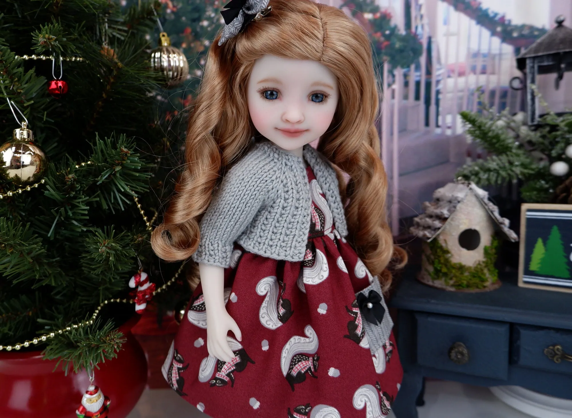 Holiday Squirrel - dress with sweater & boots for Ruby Red Fashion Friends doll