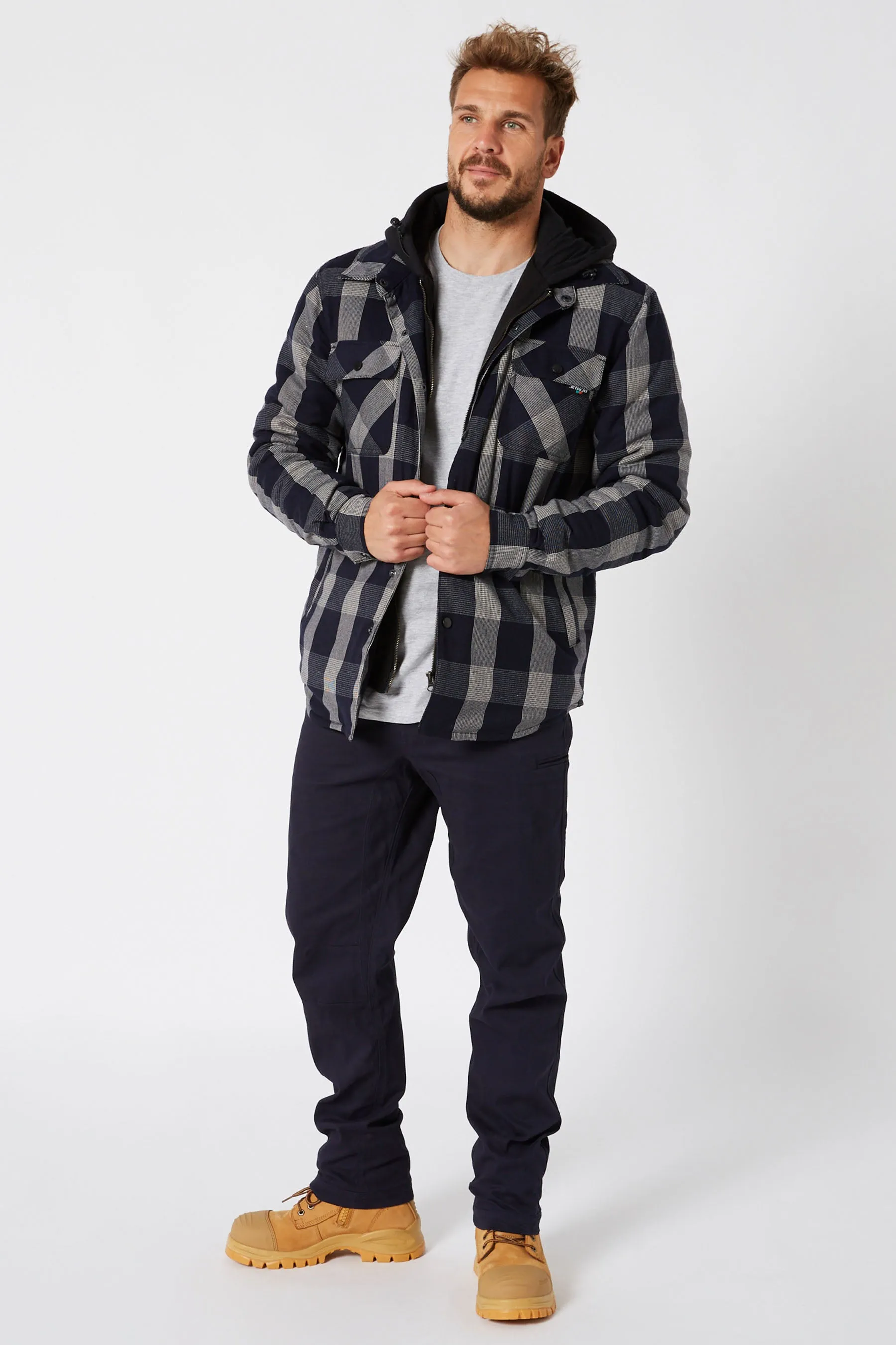JP Quilted Flannel Jacket - Black
