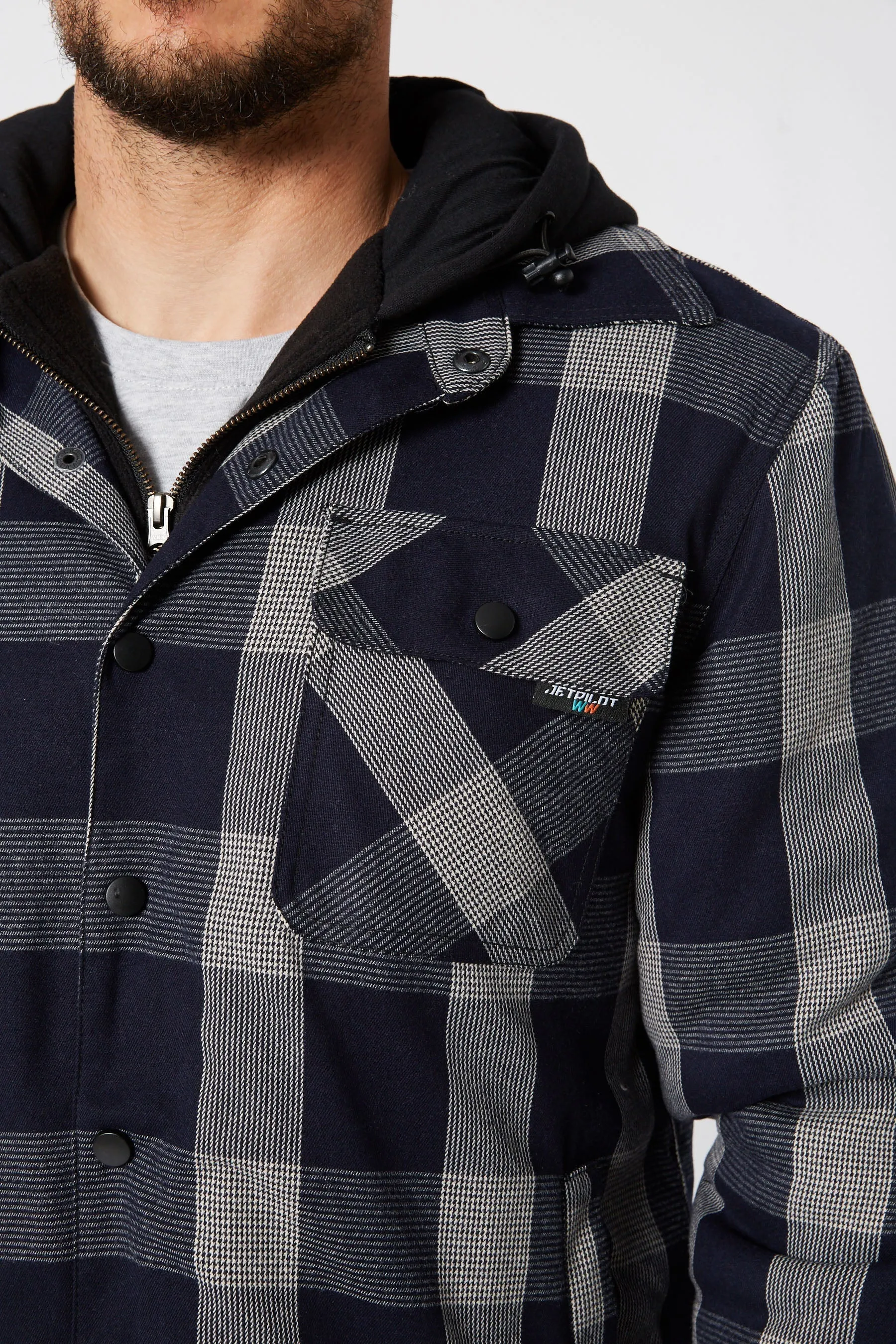 JP Quilted Flannel Jacket - Black
