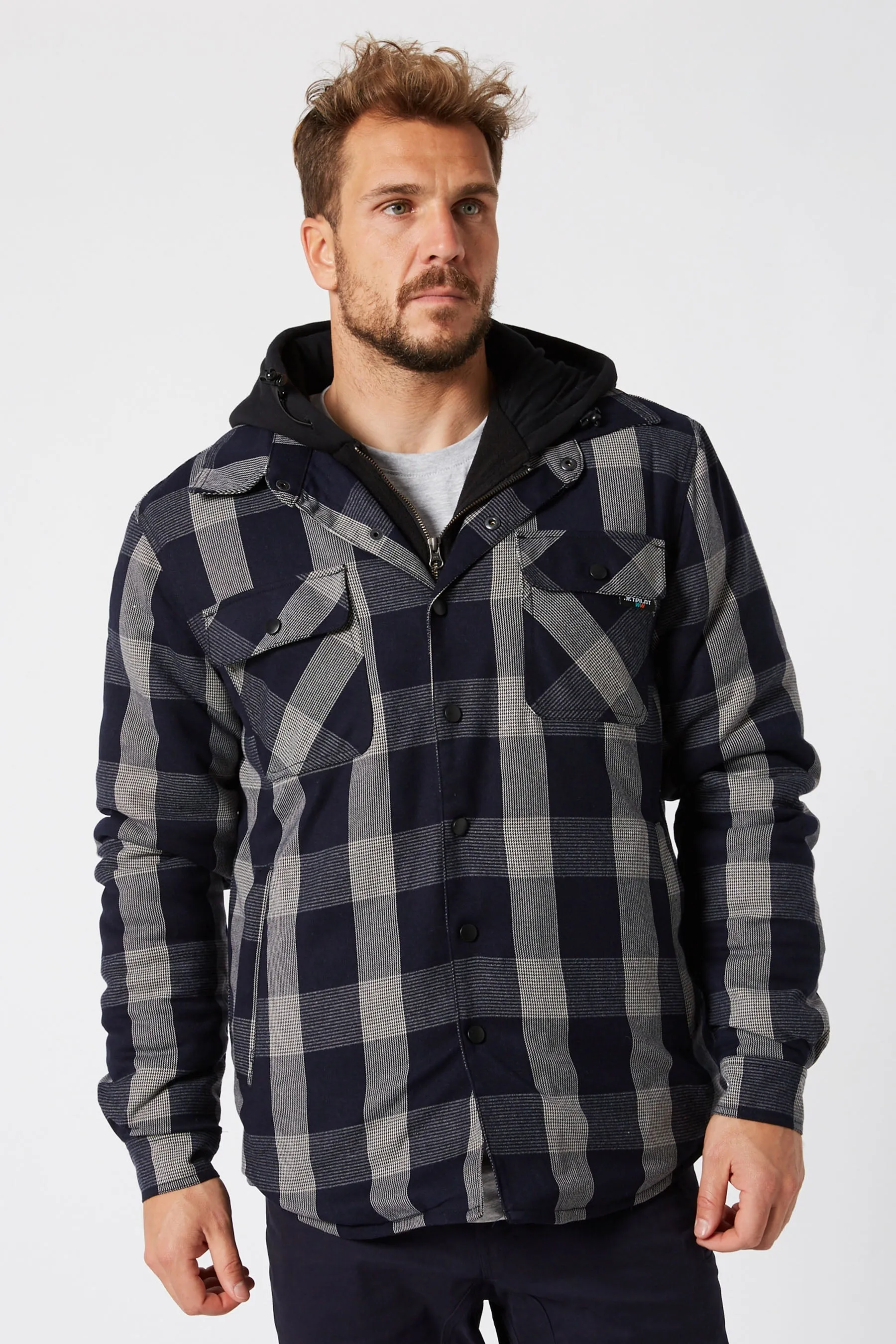 JP Quilted Flannel Jacket - Black