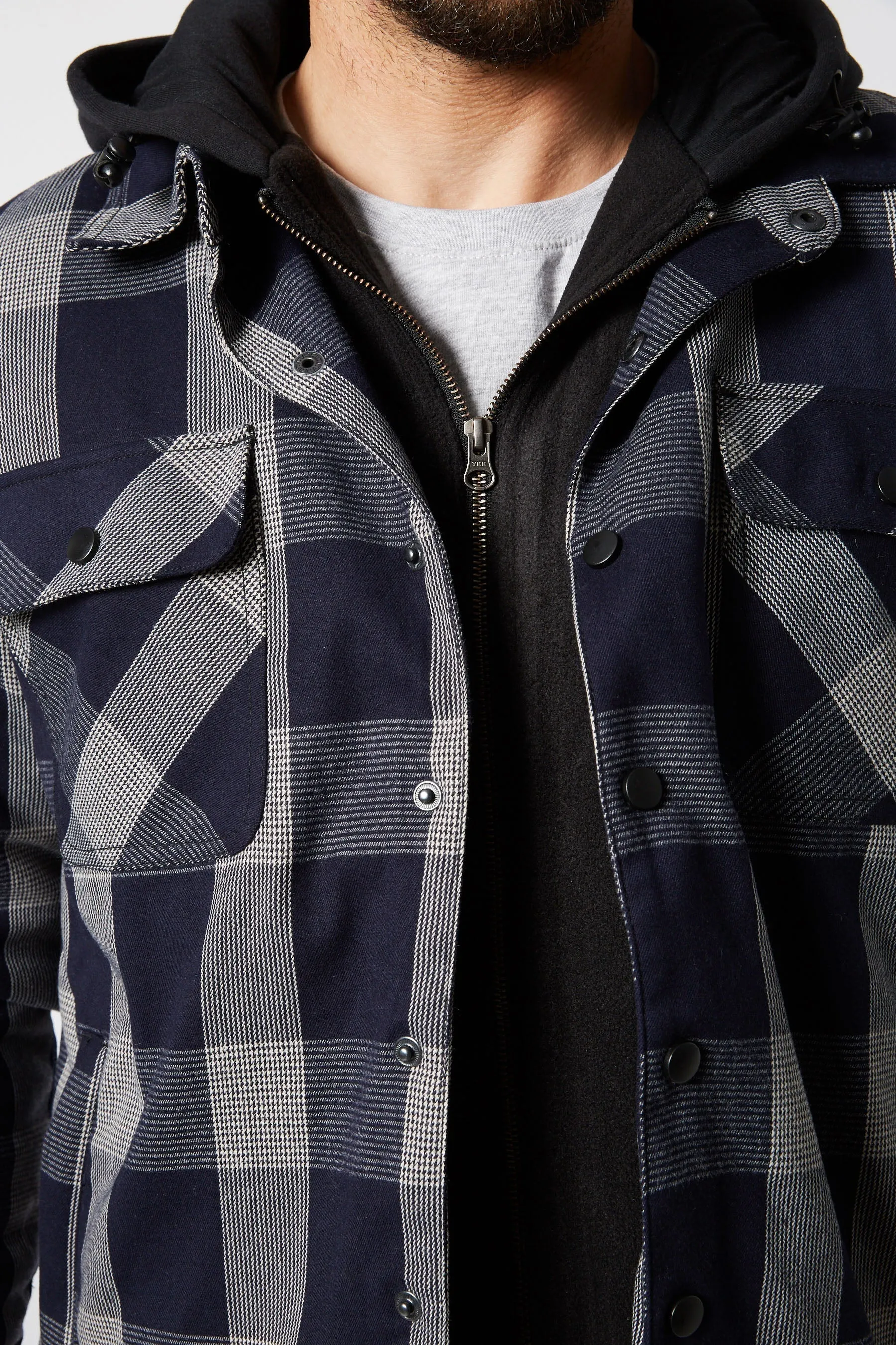 JP Quilted Flannel Jacket - Black