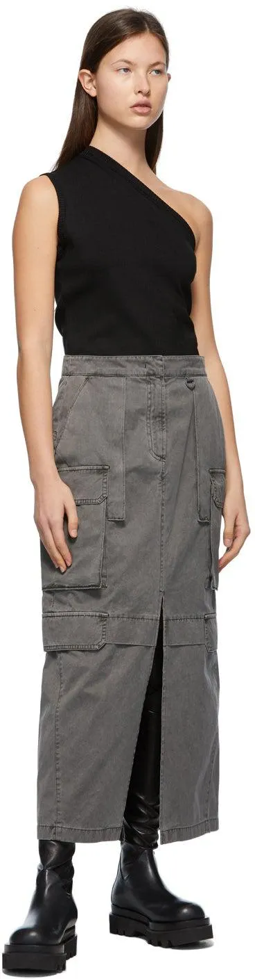 Juun.J Black Asymmetry Neckline Tank Top